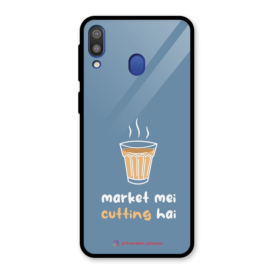 Market Mei Cutting Hai SteelBlue Glass Back Case for Galaxy M20