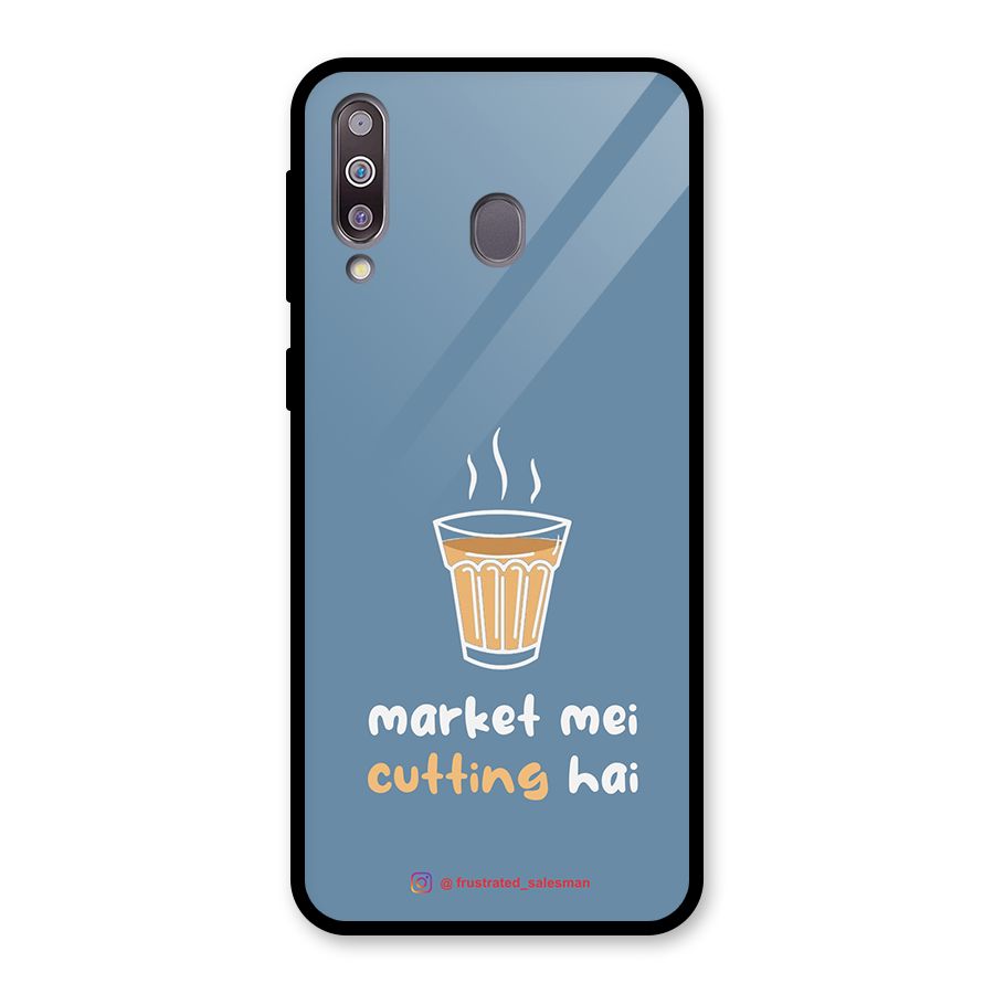 Market Mei Cutting Hai SteelBlue Glass Back Case for Galaxy M30
