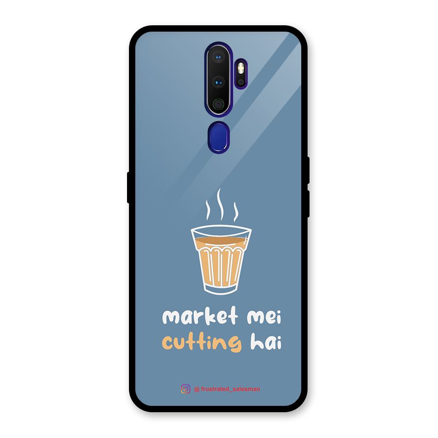 Market Mei Cutting Hai SteelBlue Glass Back Case for Oppo A9 (2020)