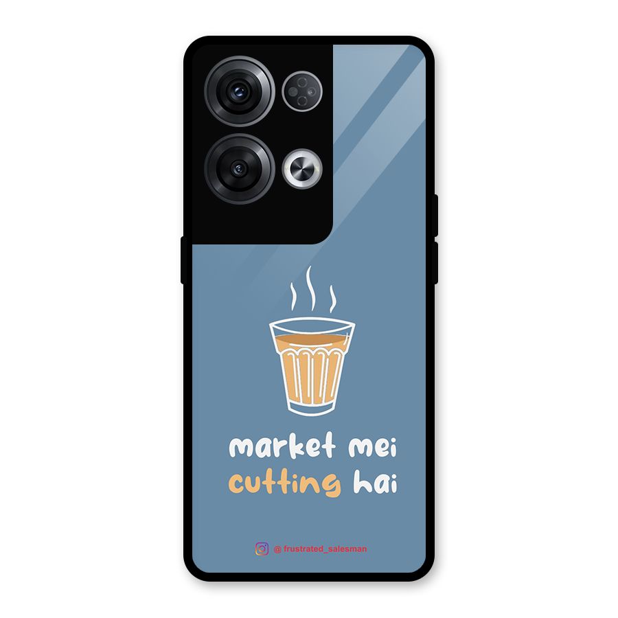 Market Mei Cutting Hai SteelBlue Glass Back Case for Oppo Reno8 Pro 5G