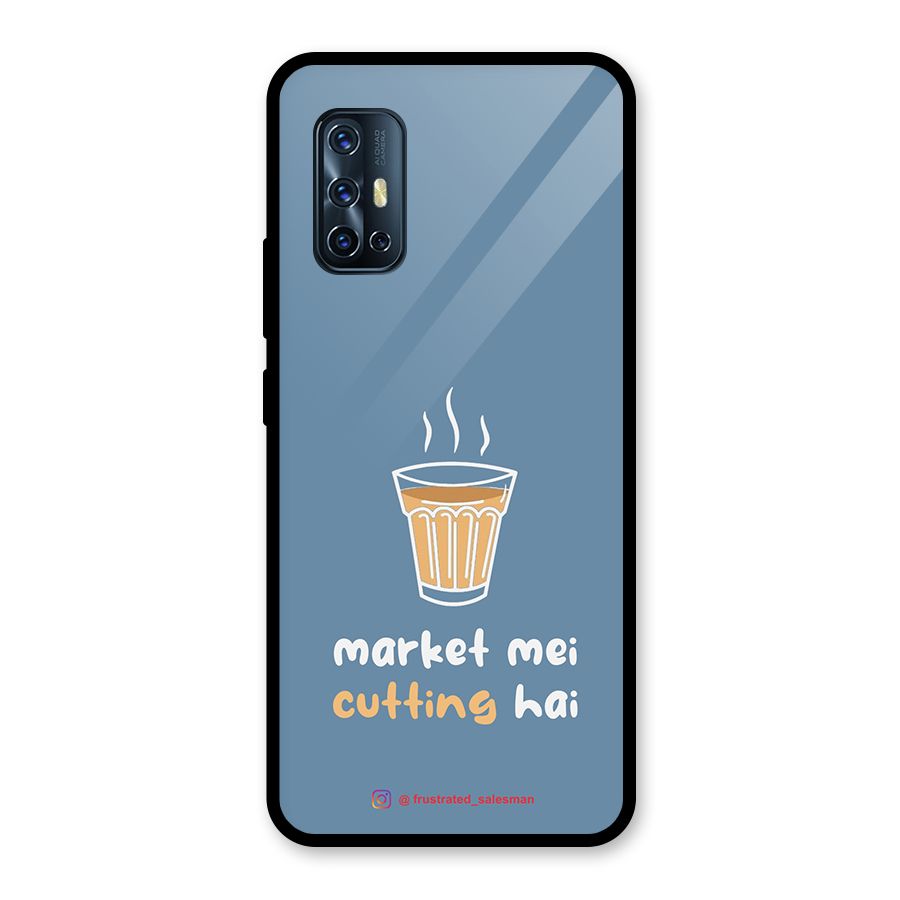 Market Mei Cutting Hai SteelBlue Glass Back Case for Vivo V17