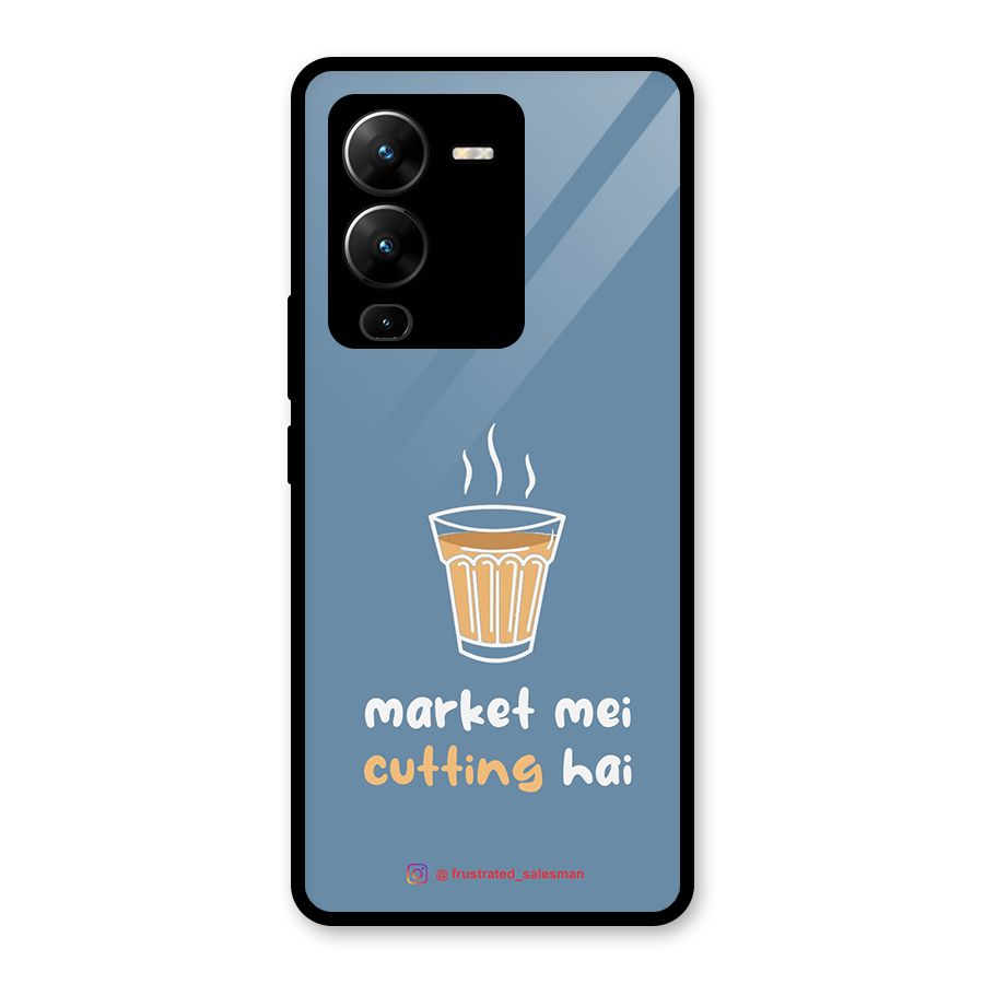 Market Mei Cutting Hai SteelBlue Glass Back Case for Vivo V25 Pro
