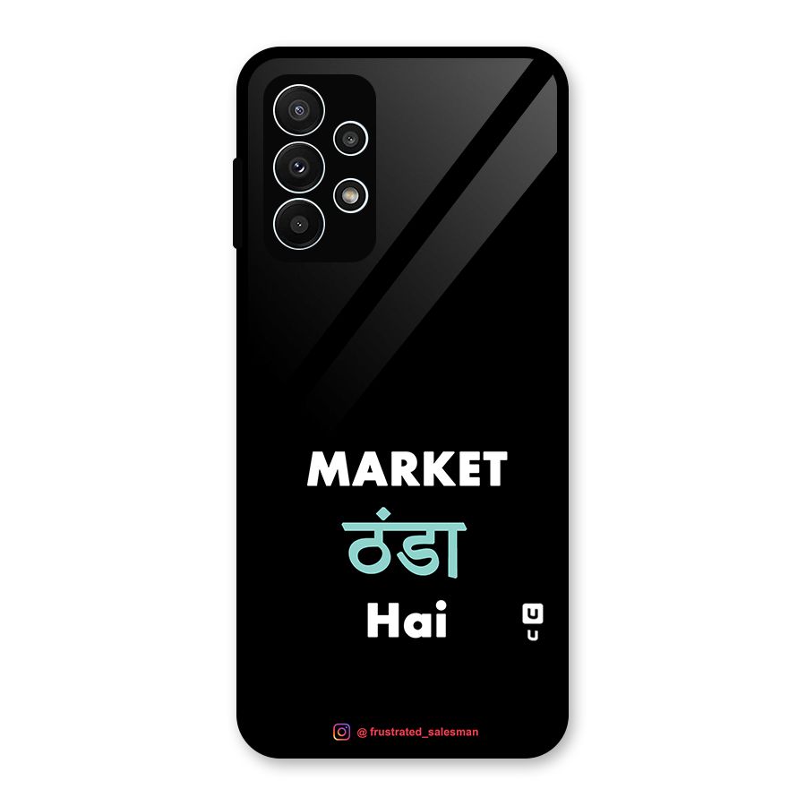 Market Thanda Hai Black Glass Back Case for Galaxy A23