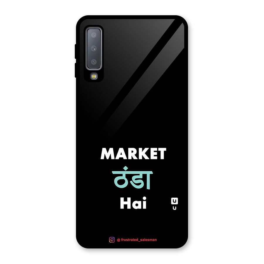 Market Thanda Hai Black Glass Back Case for Galaxy A7 (2018)