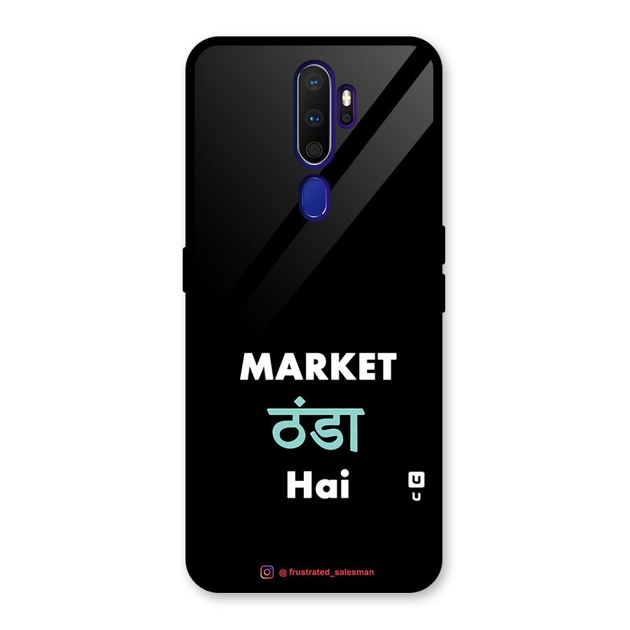 Market Thanda Hai Black Glass Back Case for Oppo A9 (2020)