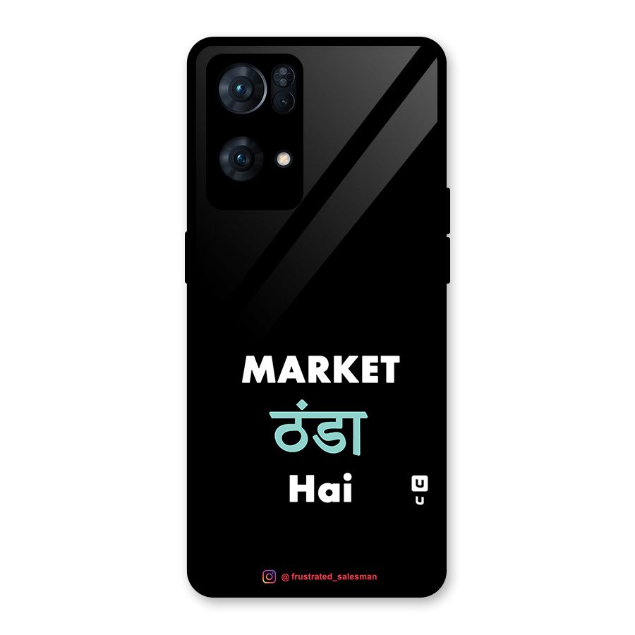 Market Thanda Hai Black Glass Back Case for Oppo Reno7 Pro 5G