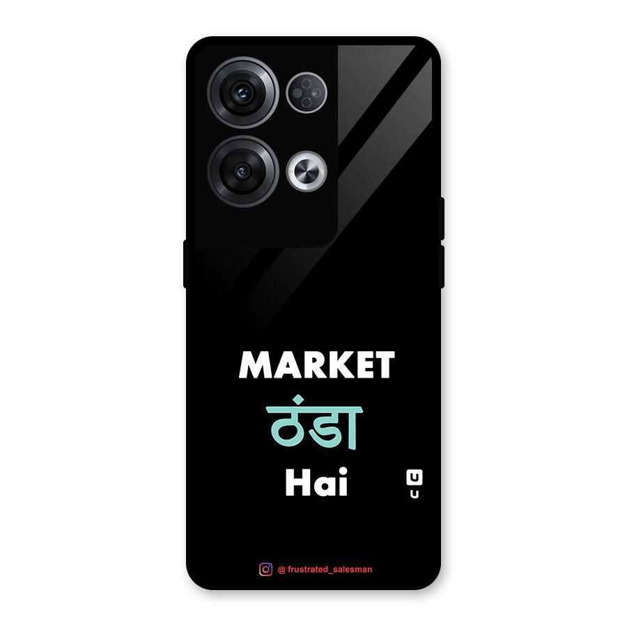 Market Thanda Hai Black Glass Back Case for Oppo Reno8 Pro 5G