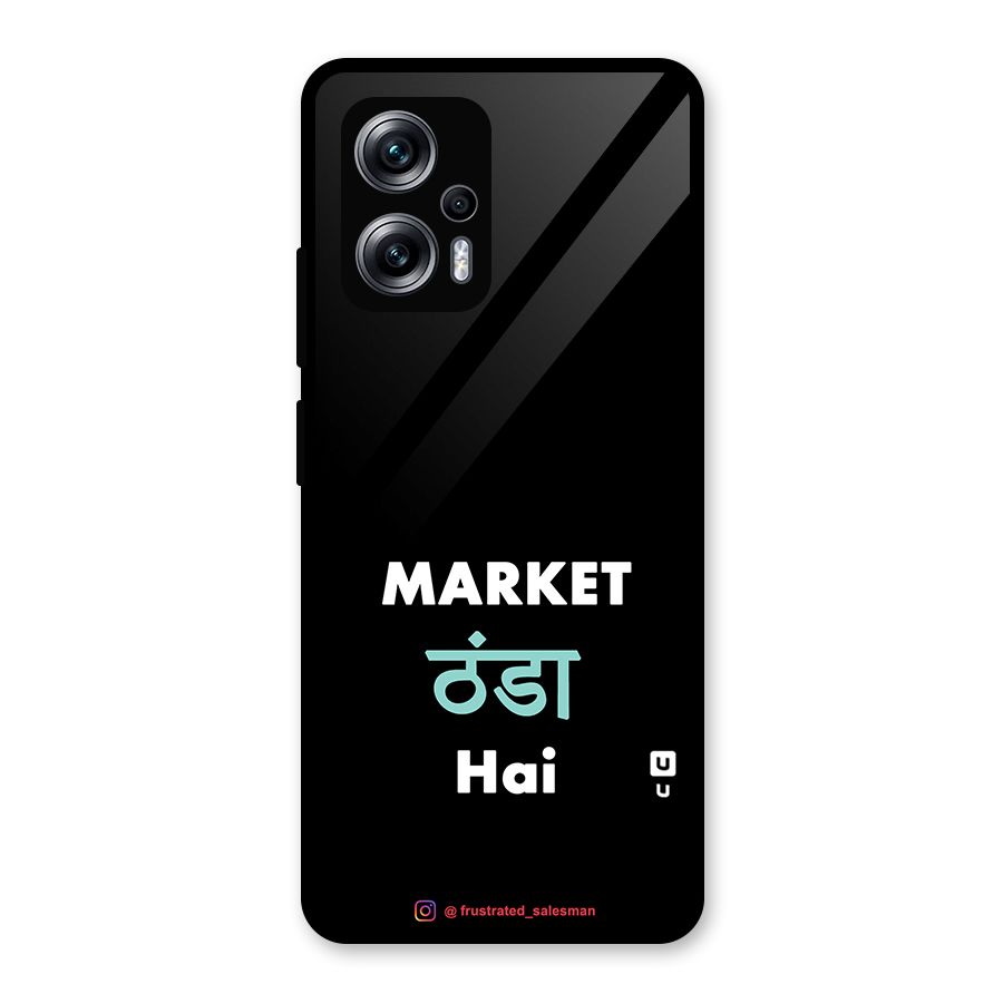 Market Thanda Hai Black Glass Back Case for Redmi K50i