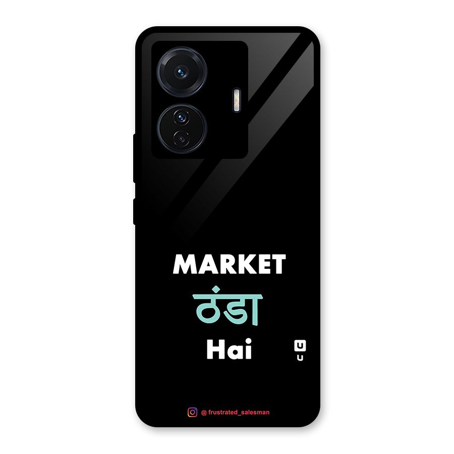 Market Thanda Hai Black Glass Back Case for Vivo T1 Pro