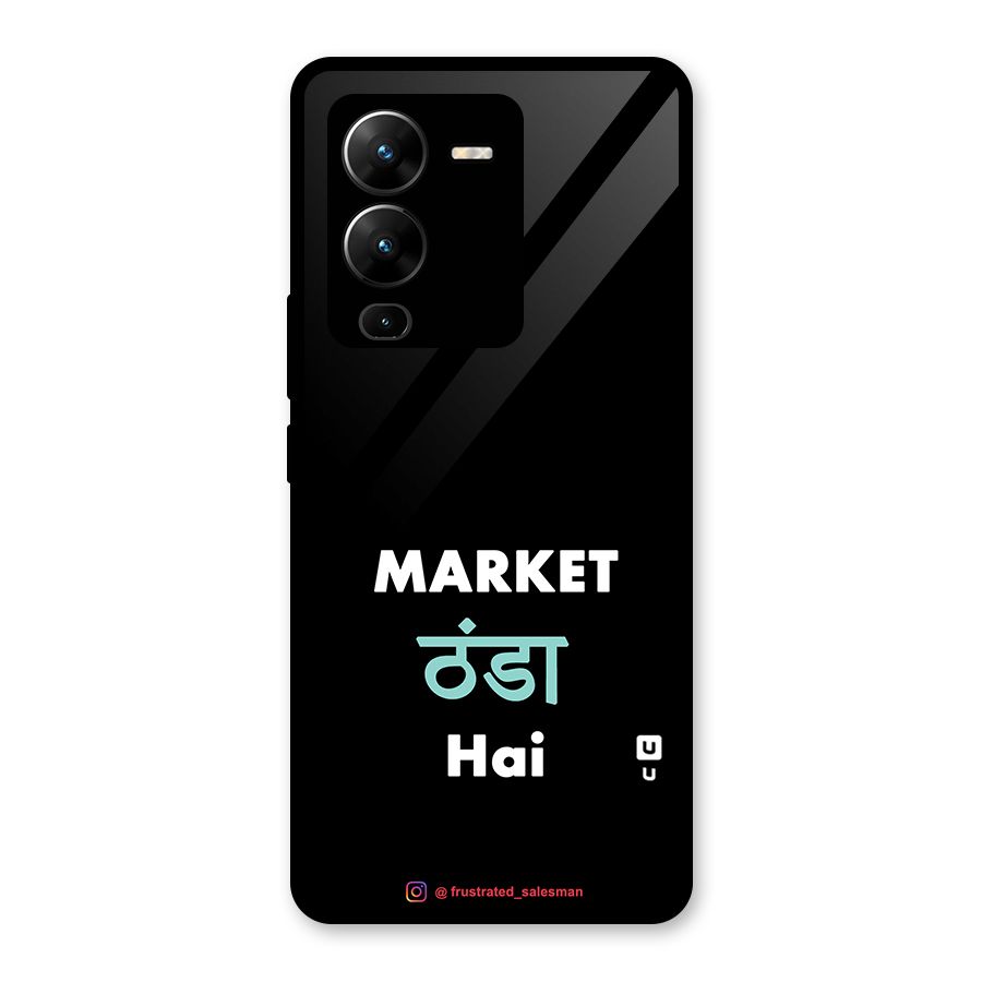 Market Thanda Hai Black Glass Back Case for Vivo V25 Pro