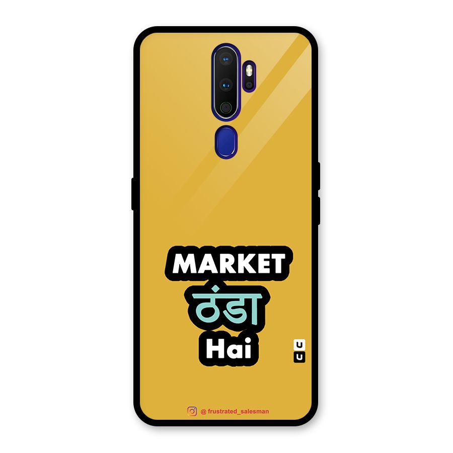 Market Thanda Hai Mustard Yellow Glass Back Case for Oppo A9 (2020)