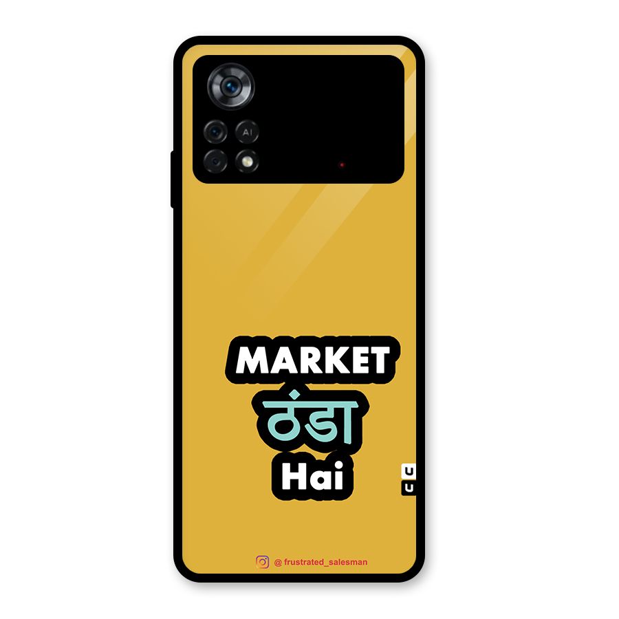 Market Thanda Hai Mustard Yellow Glass Back Case for Poco X4 Pro 5G
