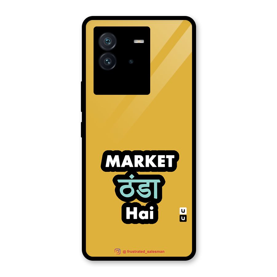 Market Thanda Hai Mustard Yellow Glass Back Case for Vivo iQOO Neo 6 5G