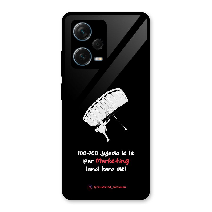 Marketing Land Kara De Black Glass Back Case for Redmi Note 12 Pro Plus 5G