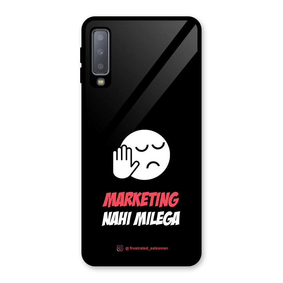 Marketing Nahi Milega Black Glass Back Case for Galaxy A7 (2018)
