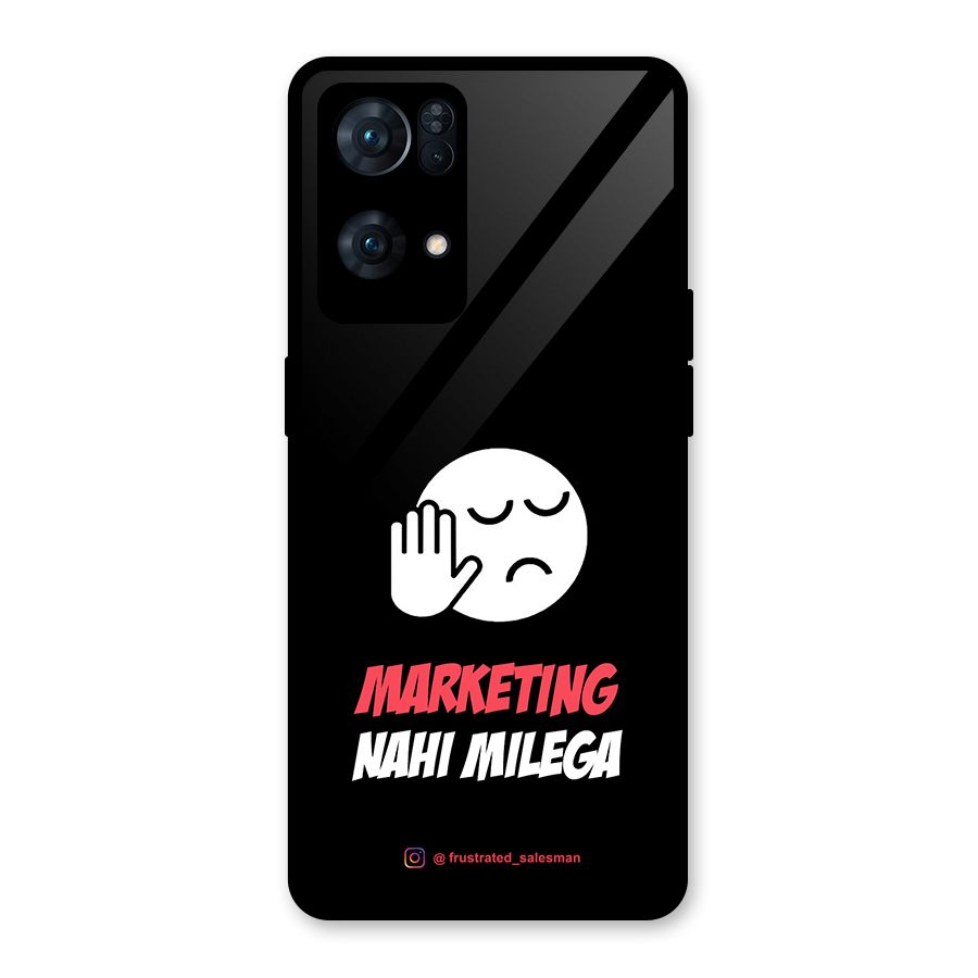 Marketing Nahi Milega Black Glass Back Case for Oppo Reno7 Pro 5G