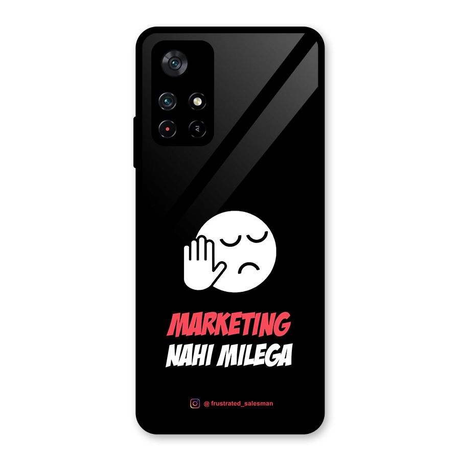 Marketing Nahi Milega Black Glass Back Case for Poco M4 Pro 5G