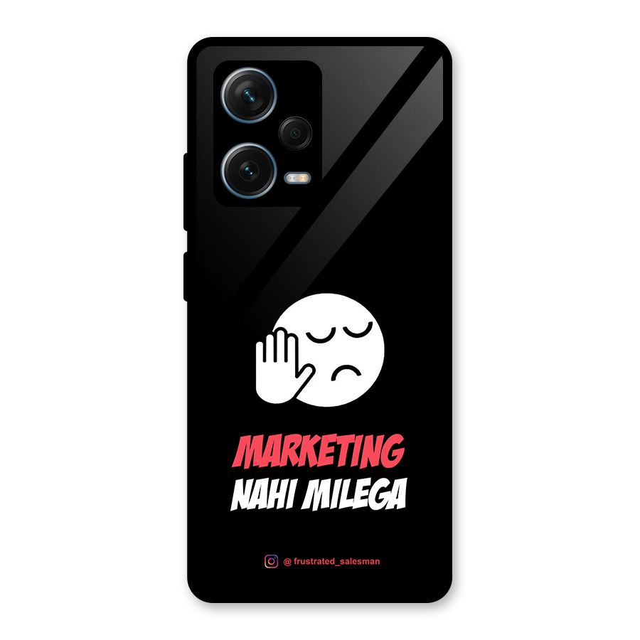 Marketing Nahi Milega Black Glass Back Case for Redmi Note 12 Pro Plus 5G
