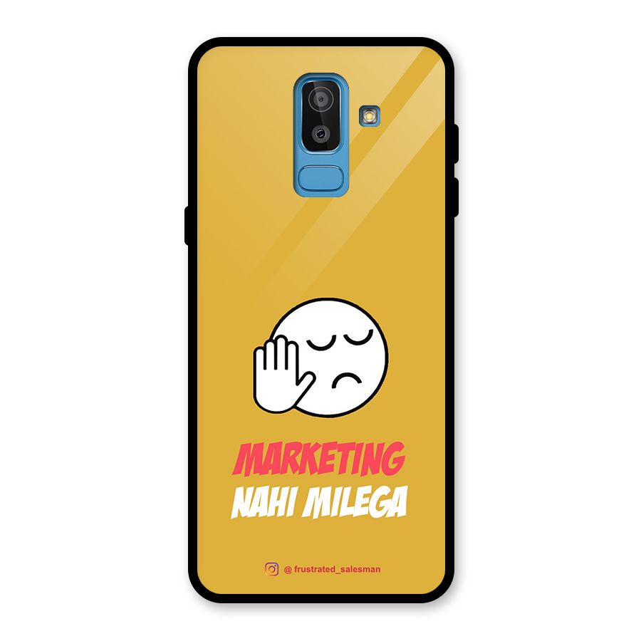 Marketing Nahi Milega Mustard Yellow Glass Back Case for Galaxy J8