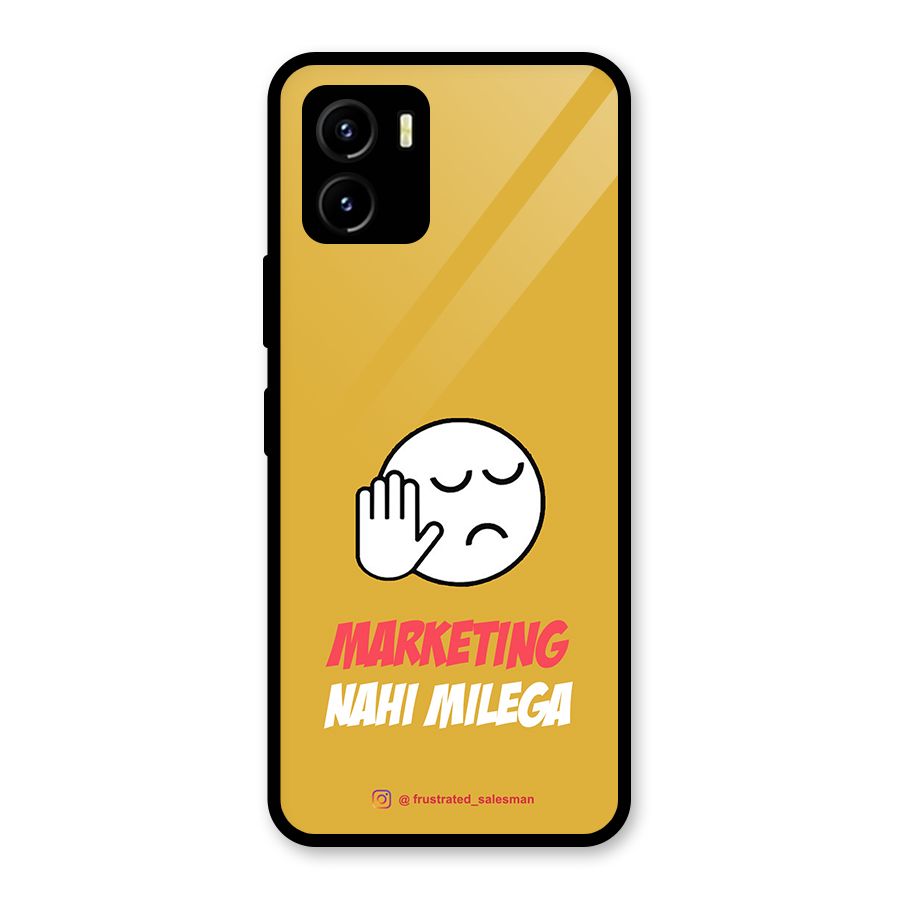 Marketing Nahi Milega Mustard Yellow Glass Back Case for Vivo Y15s