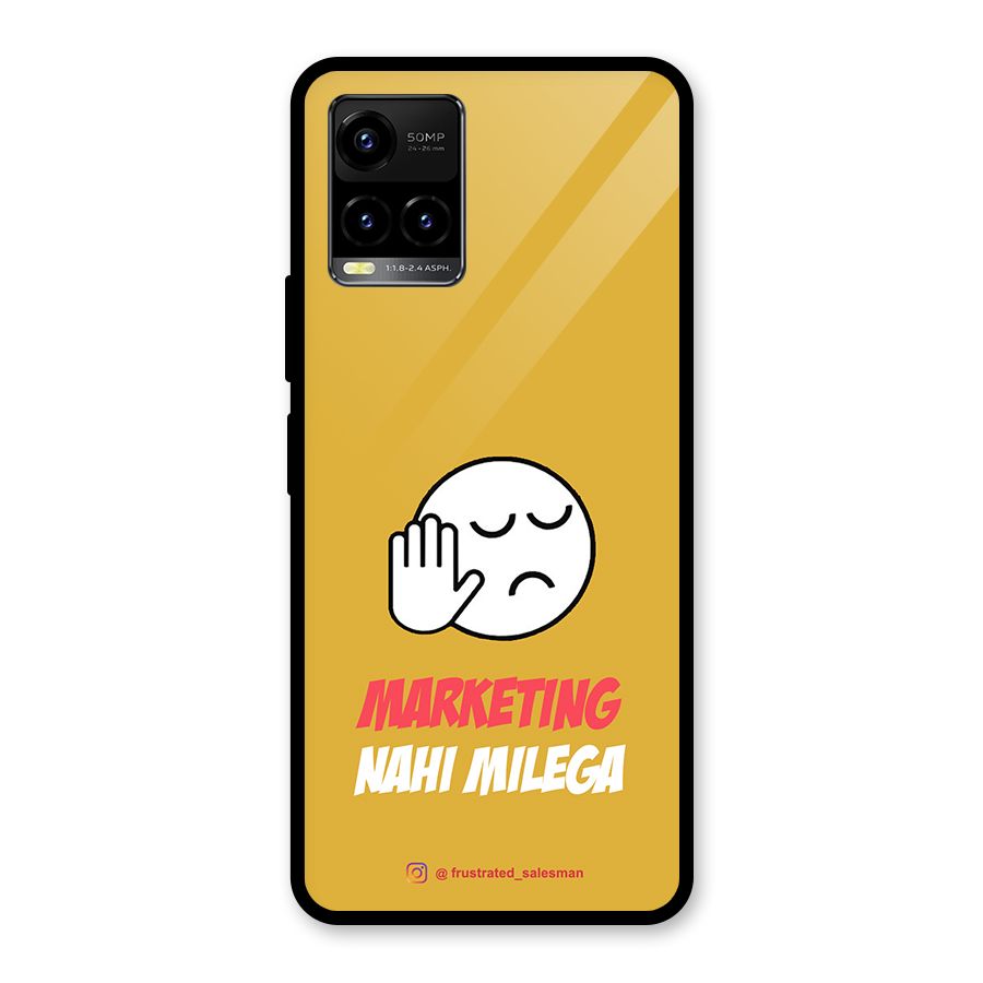 Marketing Nahi Milega Mustard Yellow Glass Back Case for Vivo Y21T