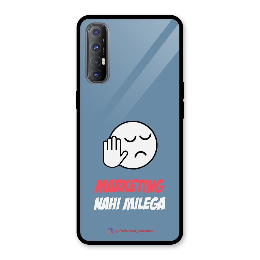 Marketing Nahi Milega SteelBlue Glass Back Case for Oppo Reno3 Pro