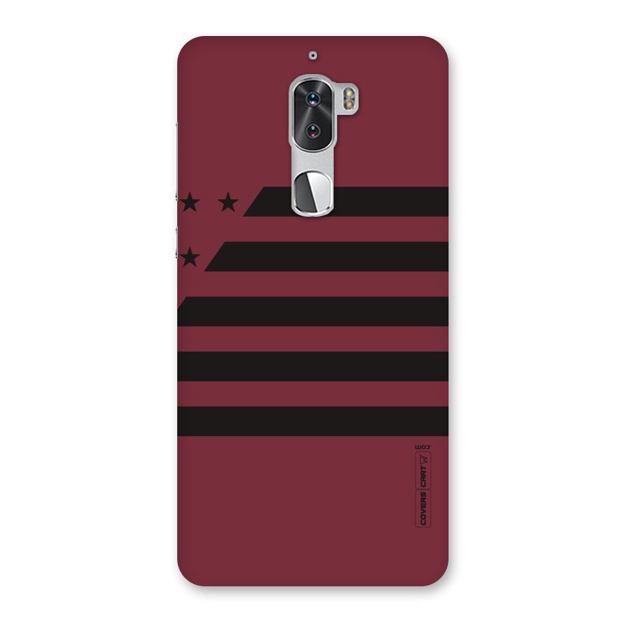 Maroon Star Striped Back Case for Coolpad Cool 1
