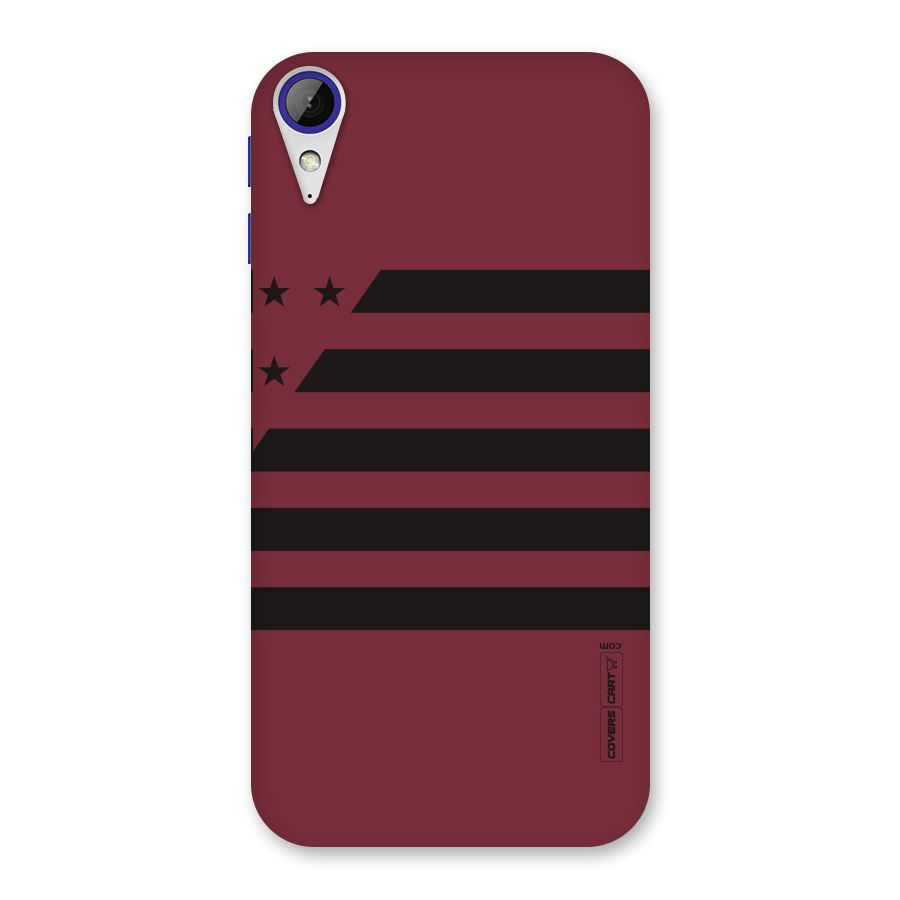 Maroon Star Striped Back Case for Desire 830