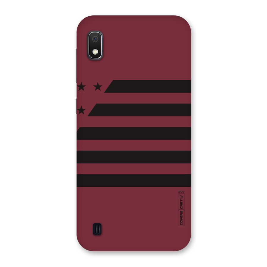 Maroon Star Striped Back Case for Galaxy A10
