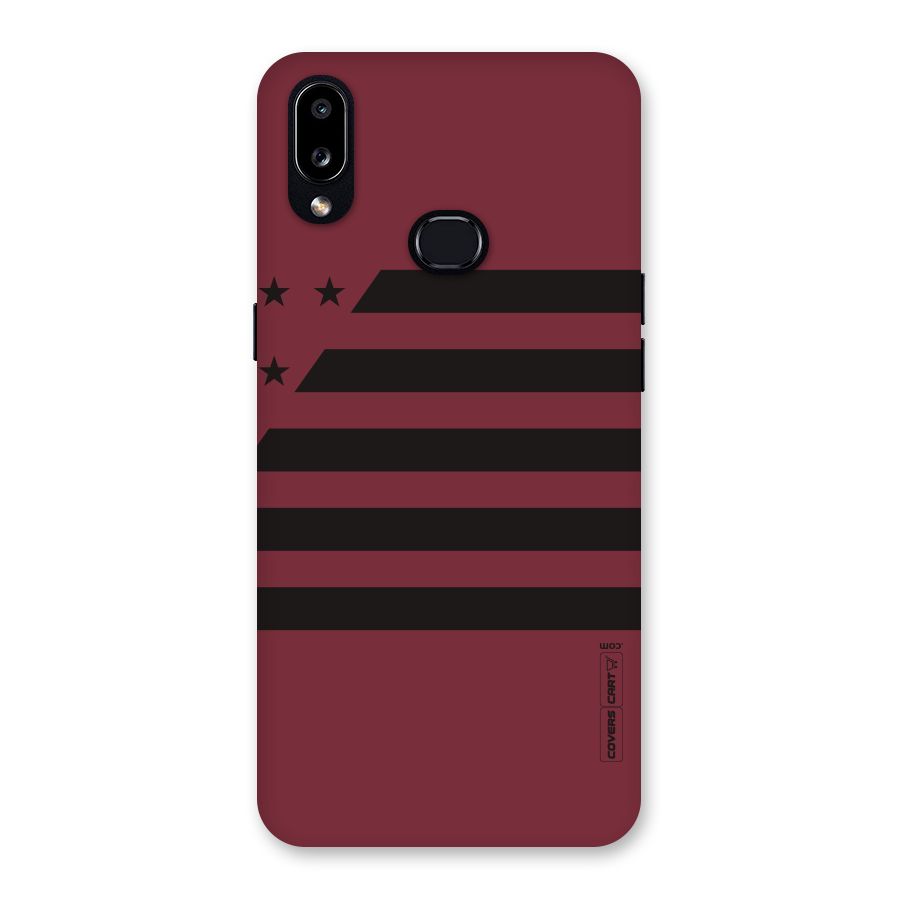 Maroon Star Striped Back Case for Galaxy A10s