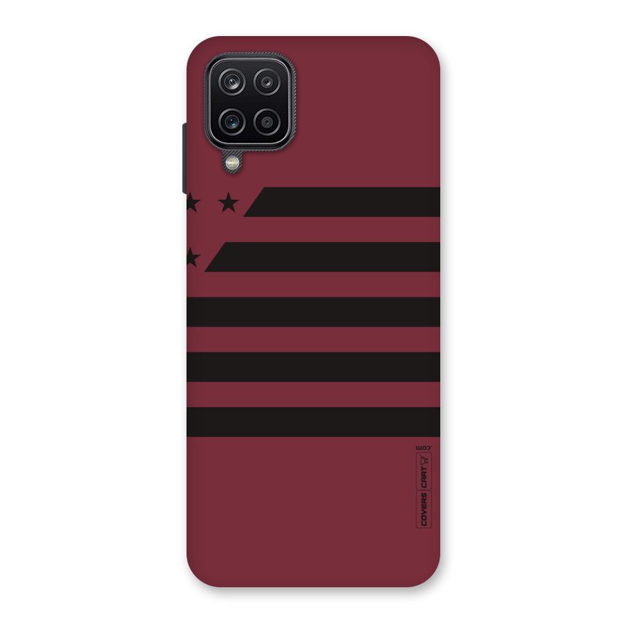 Maroon Star Striped Back Case for Galaxy A12