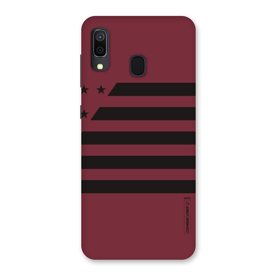 Maroon Star Striped Back Case for Galaxy A30