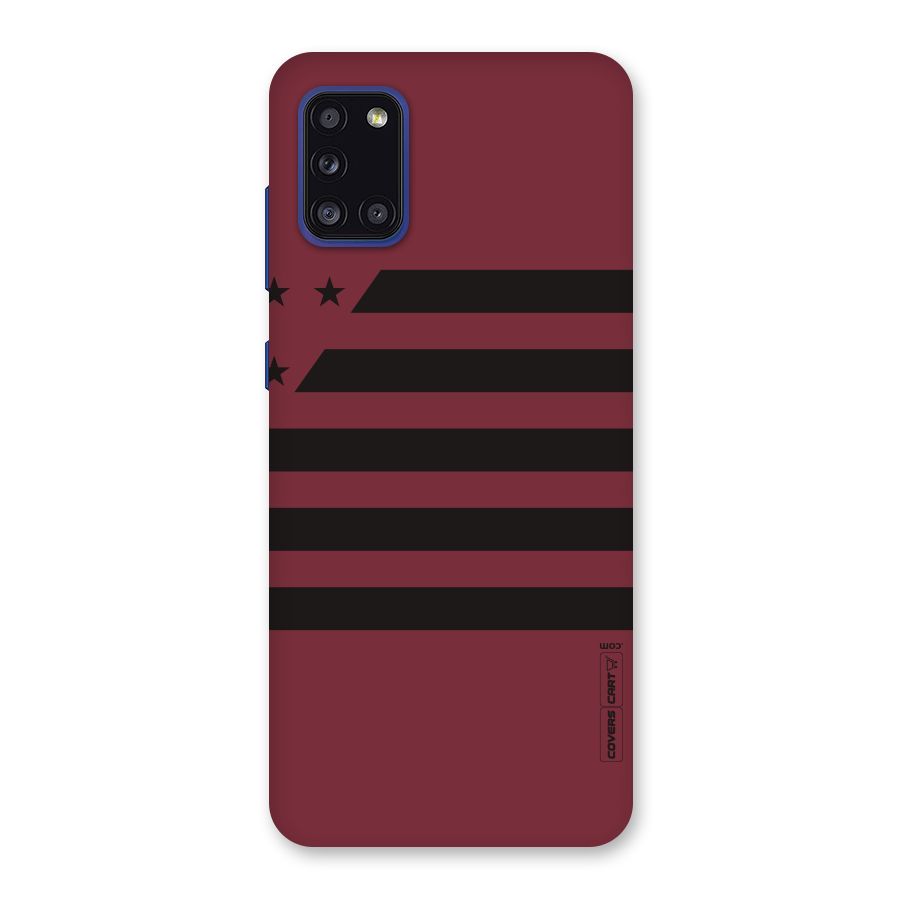 Maroon Star Striped Back Case for Galaxy A31