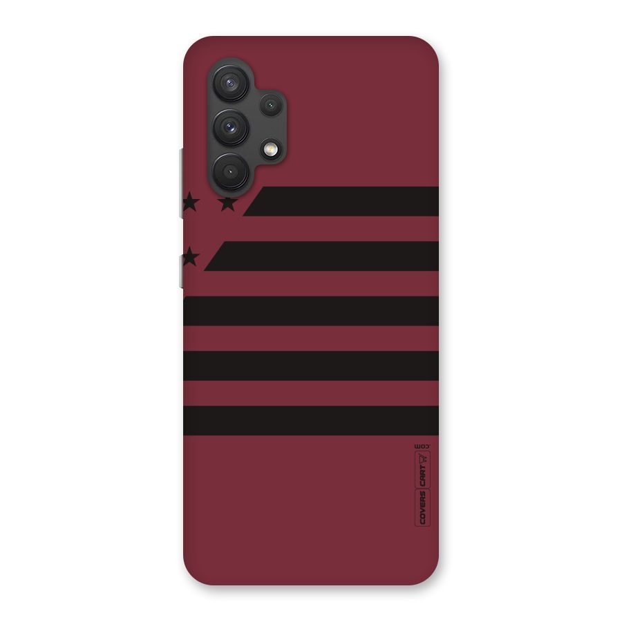 Maroon Star Striped Back Case for Galaxy A32