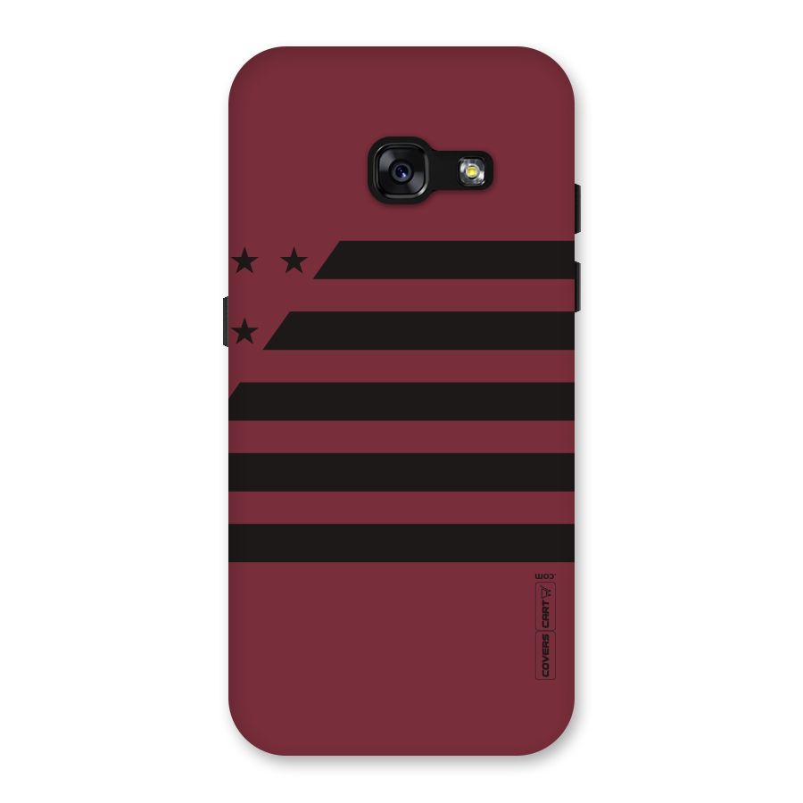 Maroon Star Striped Back Case for Galaxy A3 (2017)