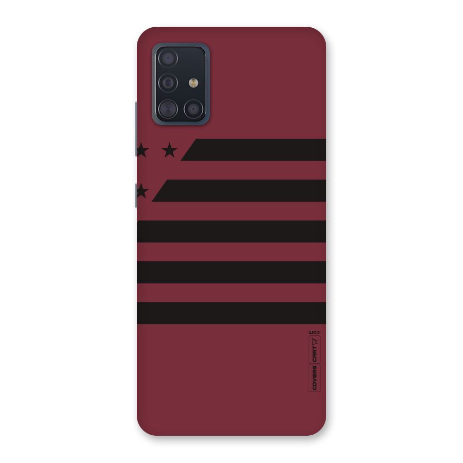 Maroon Star Striped Back Case for Galaxy A51