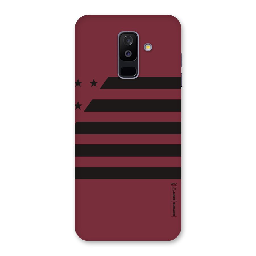 Maroon Star Striped Back Case for Galaxy A6 Plus