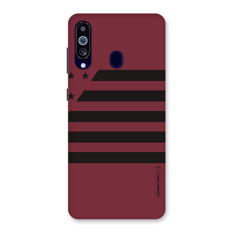 Maroon Star Striped Back Case for Galaxy A60