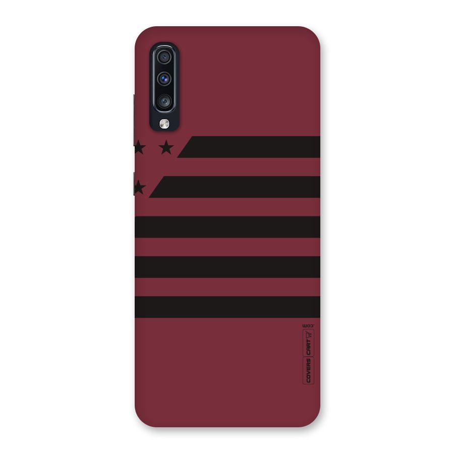 Maroon Star Striped Back Case for Galaxy A70