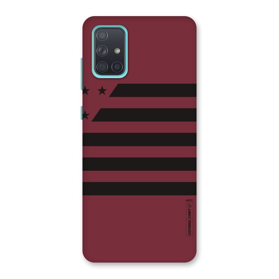 Maroon Star Striped Back Case for Galaxy A71