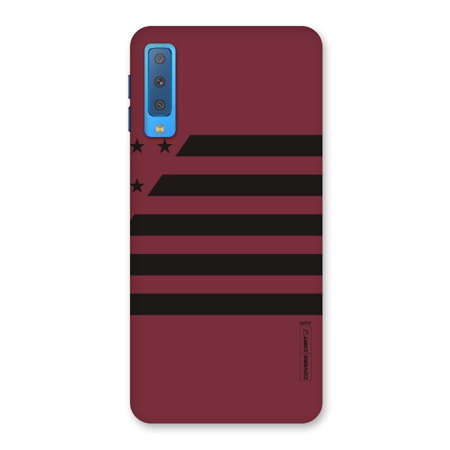Maroon Star Striped Back Case for Galaxy A7 (2018)