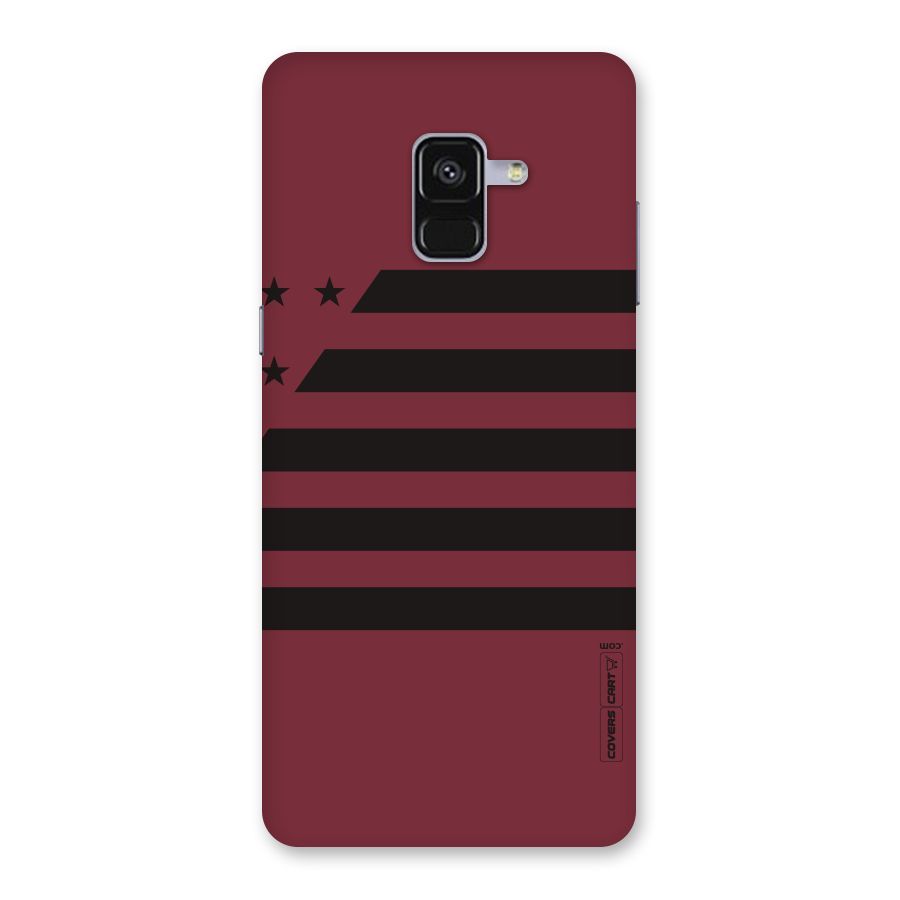Maroon Star Striped Back Case for Galaxy A8 Plus