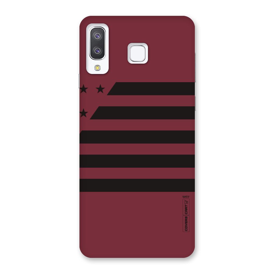 Maroon Star Striped Back Case for Galaxy A8 Star