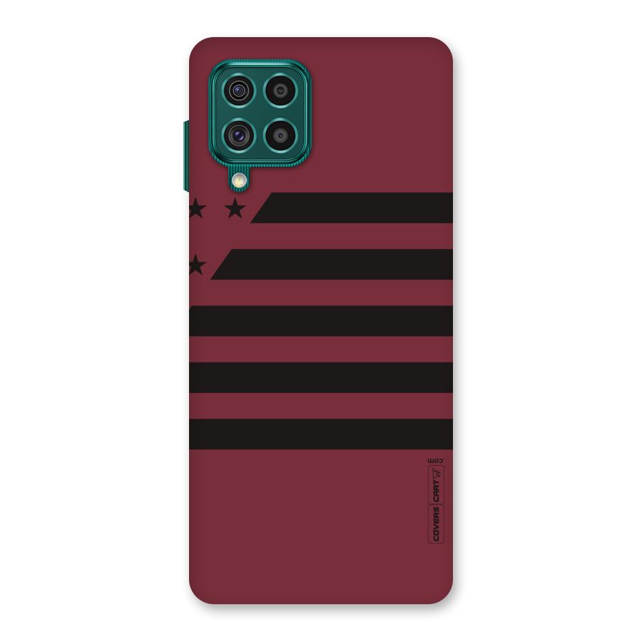 Maroon Star Striped Back Case for Galaxy F62