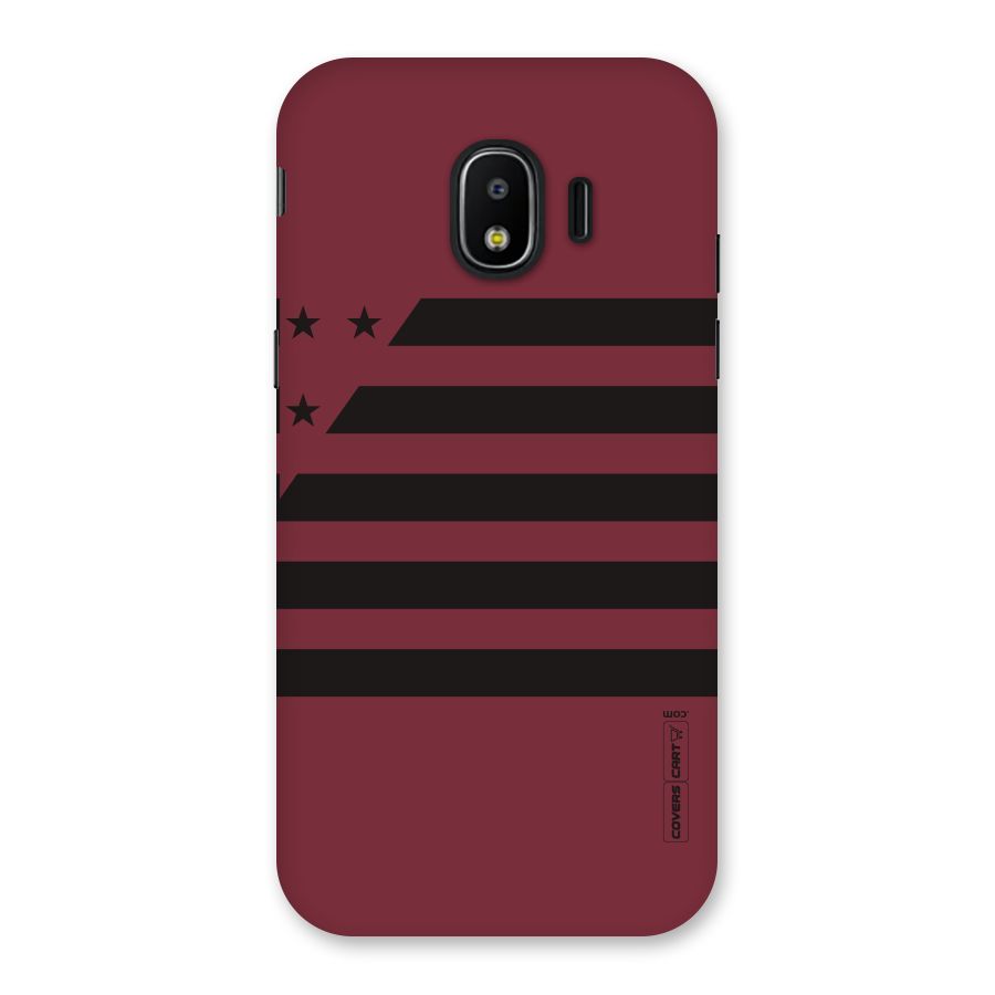 Maroon Star Striped Back Case for Galaxy J2 Pro 2018
