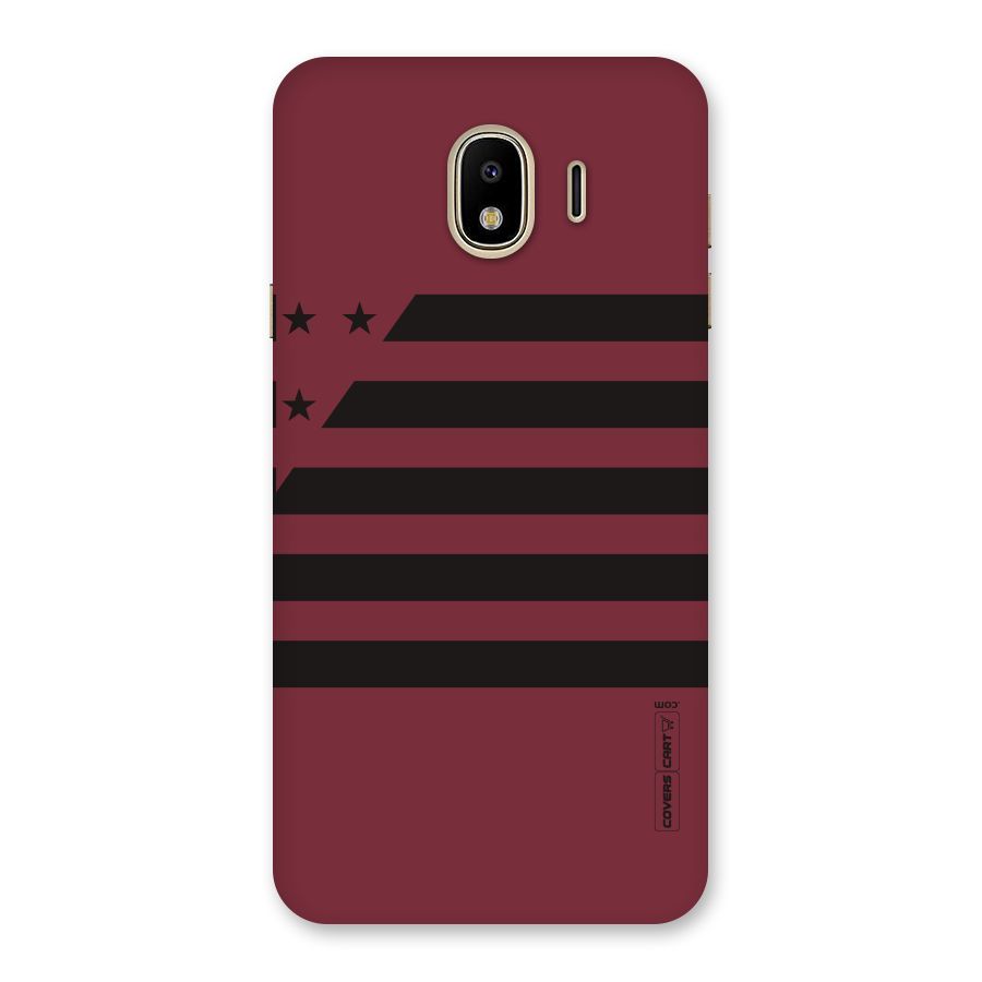 Maroon Star Striped Back Case for Galaxy J4