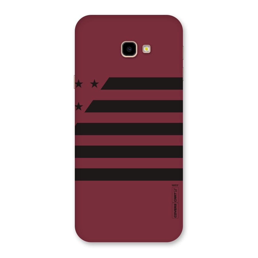 Maroon Star Striped Back Case for Galaxy J4 Plus