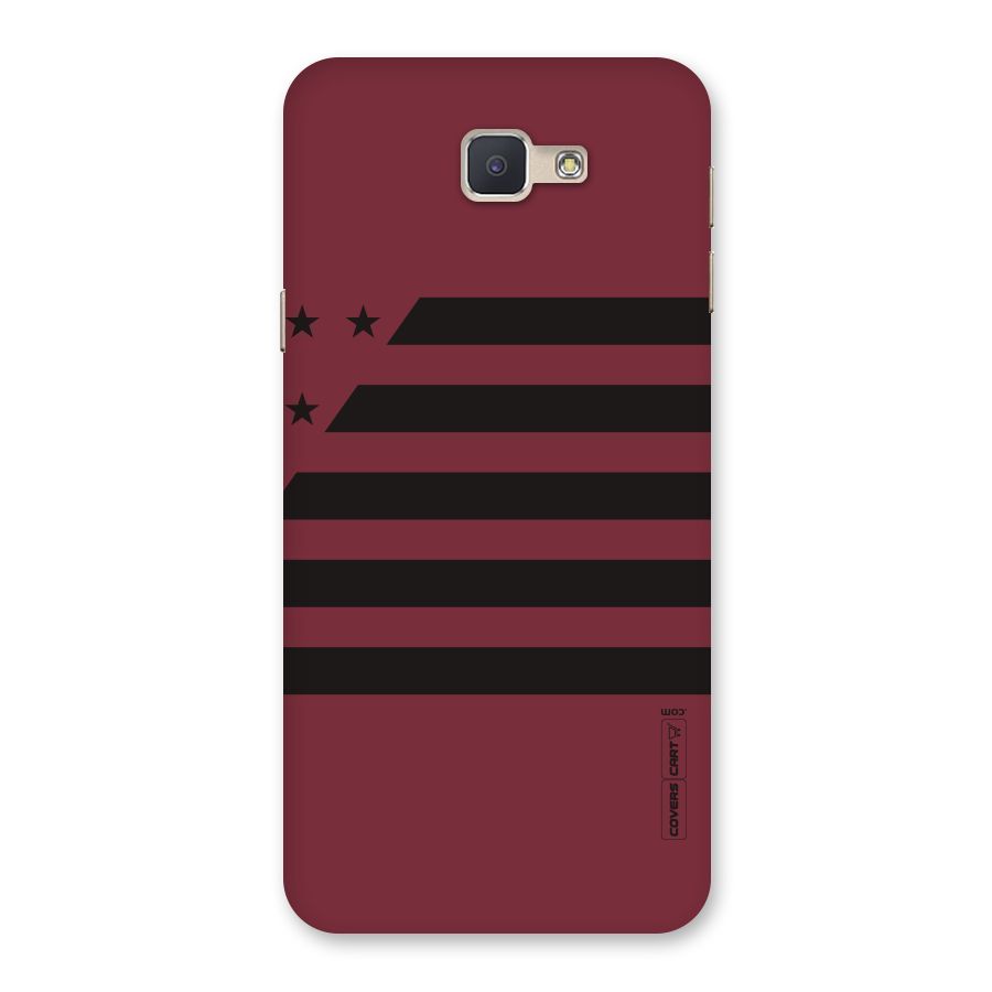 Maroon Star Striped Back Case for Galaxy J5 Prime