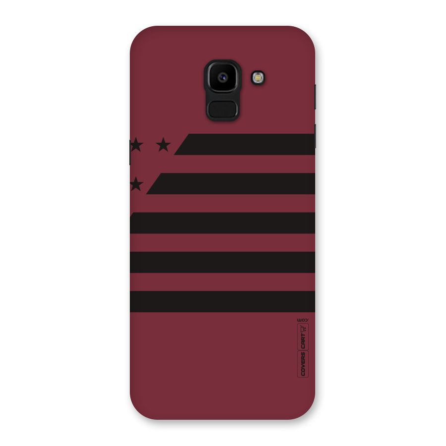 Maroon Star Striped Back Case for Galaxy J6