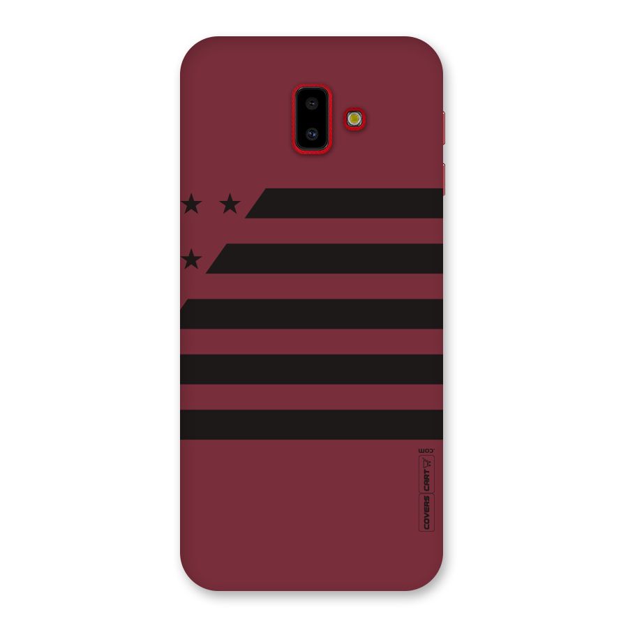 Maroon Star Striped Back Case for Galaxy J6 Plus